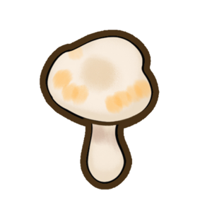 Small white mushroom outdoor decor.png